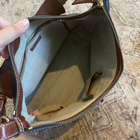 Dooney & Bourke Mary Bag Marine Blue Pebbled Leather Hobo Purse Navy EUC - Picture 6 of 9